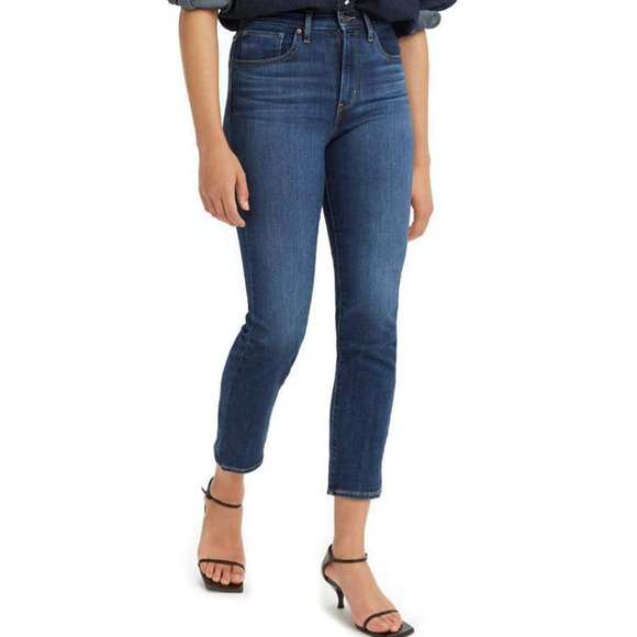 Levi's Denim - Levi's 724 High Rise Straight Crop Dark Denim Blue Jeans Size 29 Stretch